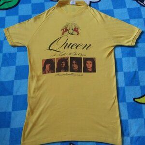 Vintage Rare Queen Band A Night At The Opera Australian Tour 1976 OS T-shirt